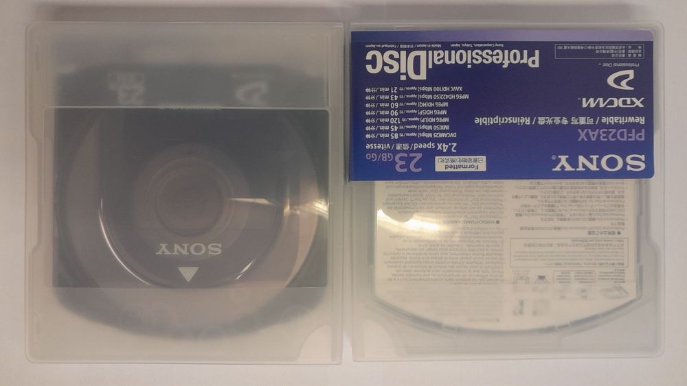 Nowe dyski Sony Professional 23gb xdcam