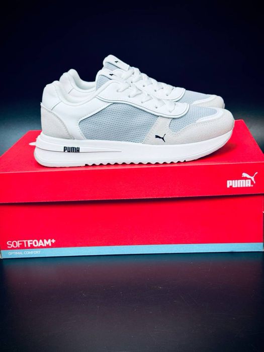 Кросівки з перфорацією пума • puma SoftFoam • шкіряні кожані кросовки • пума жіночі білі • підошва SpEVA • ідеальні на літо