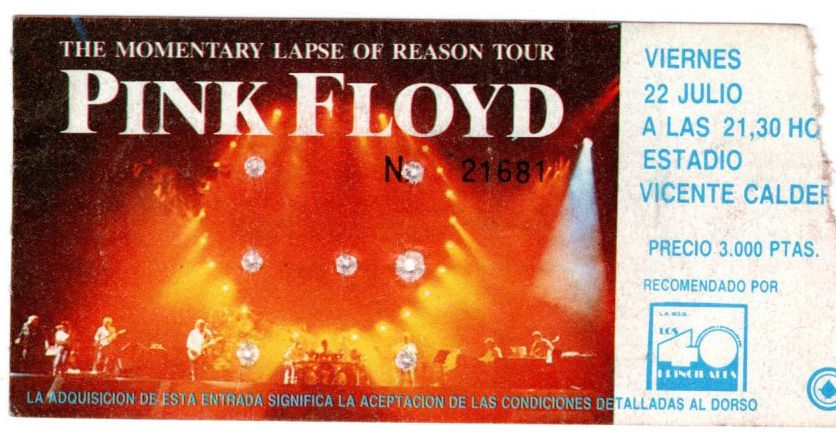 Bilhetes antigos de concertos memoráveis em Madrid