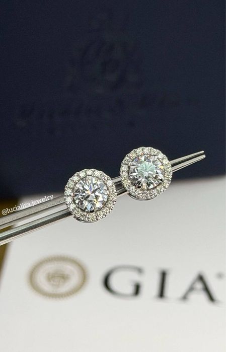 Сережки пусети - трансформери з діамантами 2.15ct