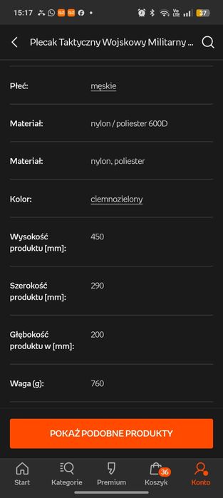 Plecak taktyczny 30 l nowy