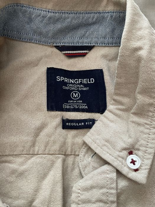 Camisa Oxford Springfield Bege Regular Fit – Tamanho M (Como Nova)