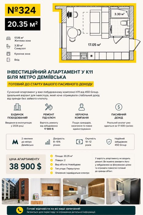 Інвестиційний апартамент K11 | Готовий орендний бізнес | 8 хв до метро - View 2