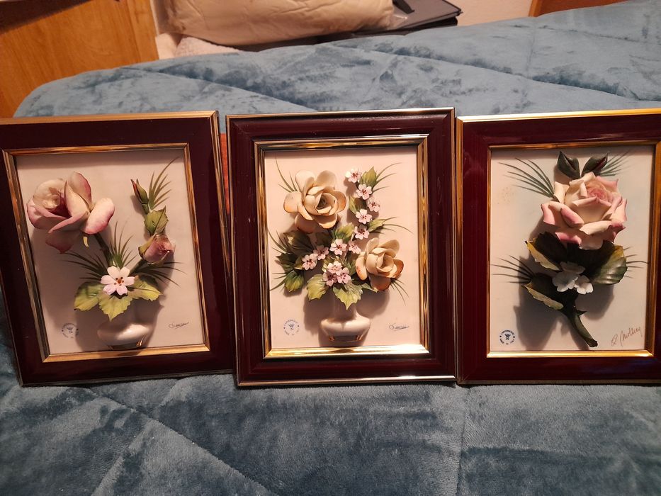 Conjunto 3 quadros em relevo