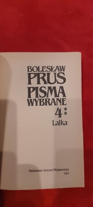 Pisma wybrane Lalka Bolesław Prus