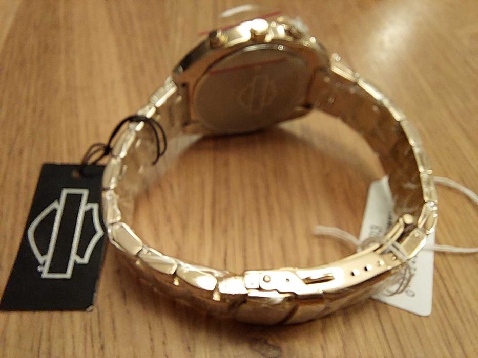 Harley Davidson Bulova Piękny Zegarek Damski Złoty Kolekcja Rocznicowy