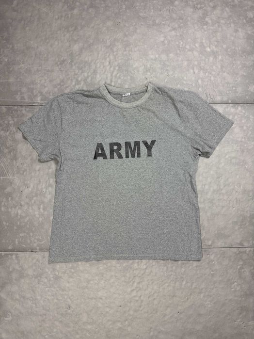 Vintage boxy „ARMY” T-shirt koszulka (L) retro 90s y2k oversize duży nadruk