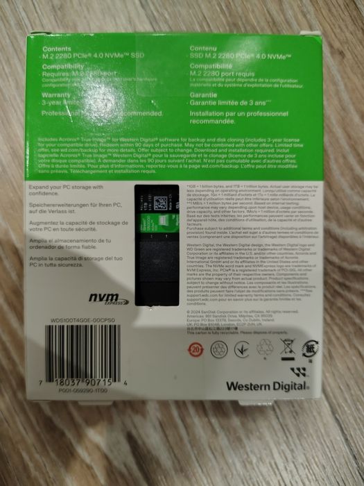 SSD диск Western Digital Green SN3000 1TB M.2 2280 NVMe  запечатаний