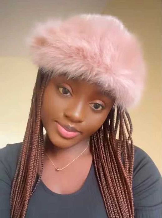 Gorro chapéu em pelo Rosa