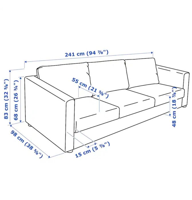Vimle 2-os rozkładana +szezlong 3-osobowa