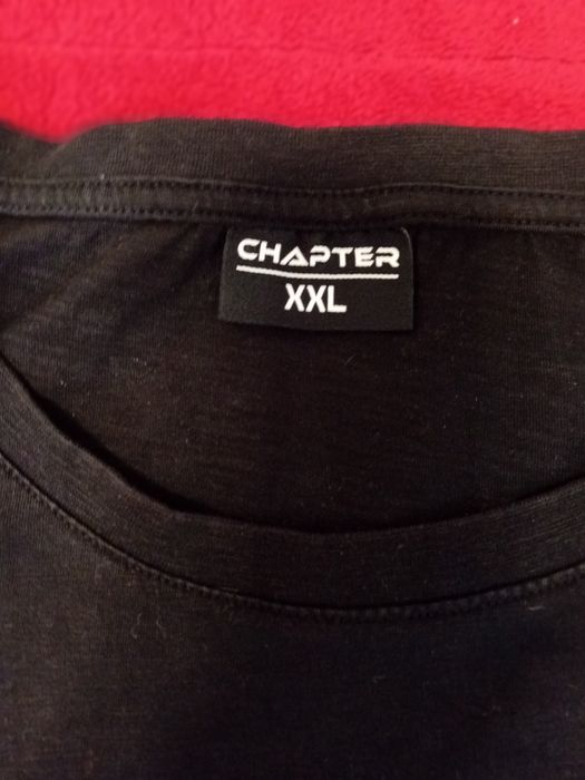 #Chapter T-shirt czarny damaged fajny print XXL