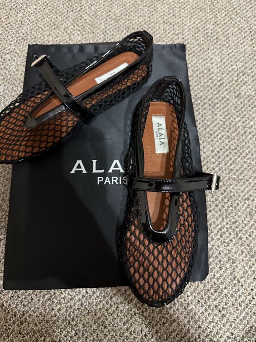 Балетки Alaia сітка чорна