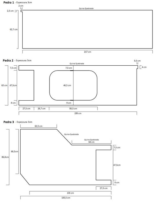 Pedra bancada cozinha - granito