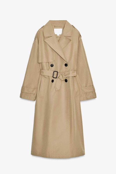 Жіночий довгий двобортний тренч Zara new