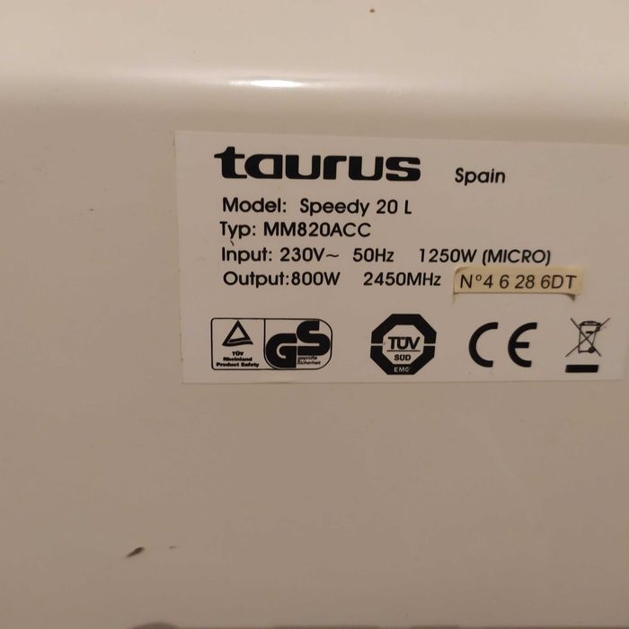 Microondas Taurus Speedy 20litros