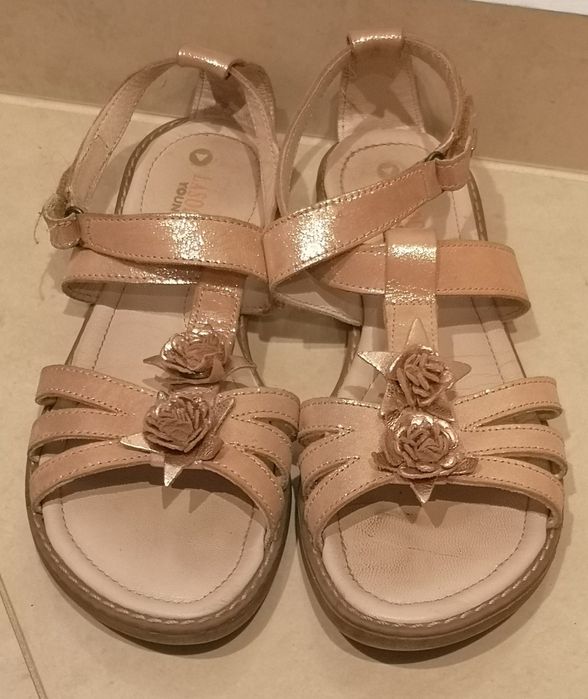 Sandałki Lasocki young  36 skórzane złote