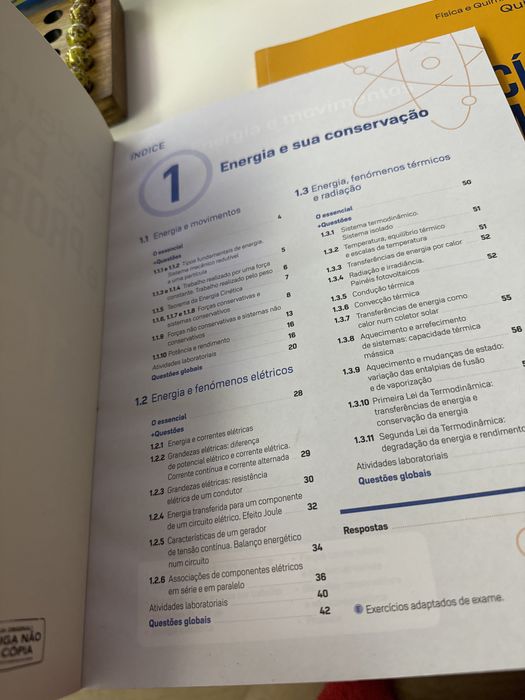 dois livros de exercicios exame fisica e quimica