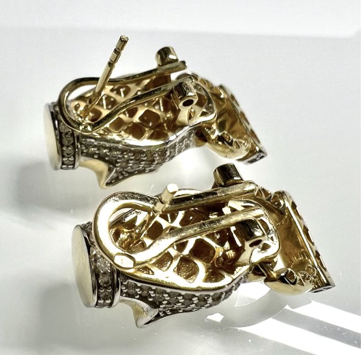 Złote kolczyki próba 14K 585 styl Cartier Nowe