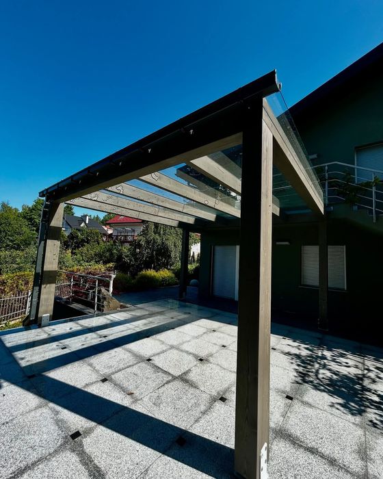 Wiata samochodowa drewniana