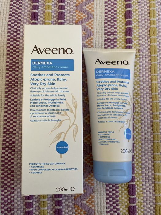 Creme Dermexa Aveeno 200 mL, ideal para pele atópica NOVO