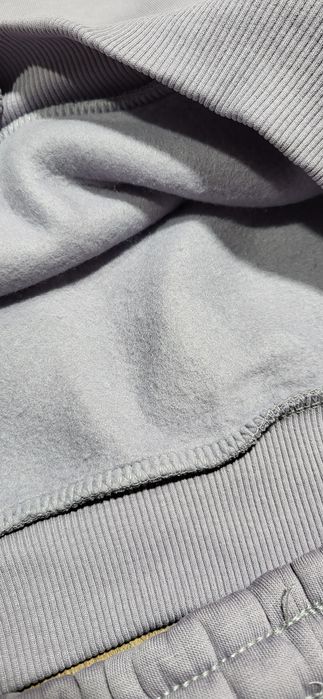 Fioletowy liliowy dres damski bawełna premium ocieplany kaptur S