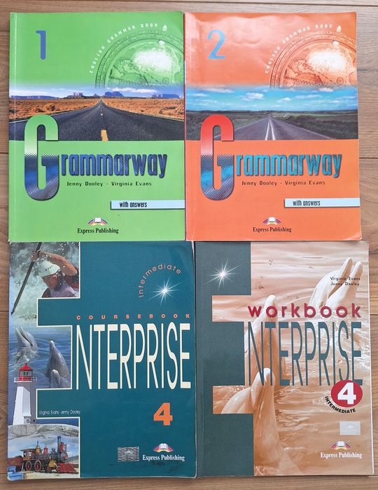 Комплект підручників англ.мови Grammarway 1,2, Interprise 4