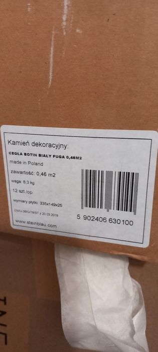 Cegła gipsowa biała z fugą