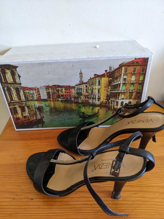 Sandały Venezia 36, czarne , szpilki