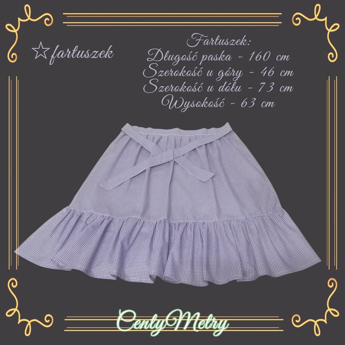 Fartuszek ludowy folk z falbanką