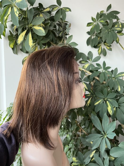 Peruka wlosy naturalne lacefront rozmyta linia czola mikroskora