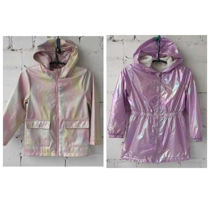 Куртка-вітровка на дівчинку,демісезонна куртка на флісі/хутрі 6-8років