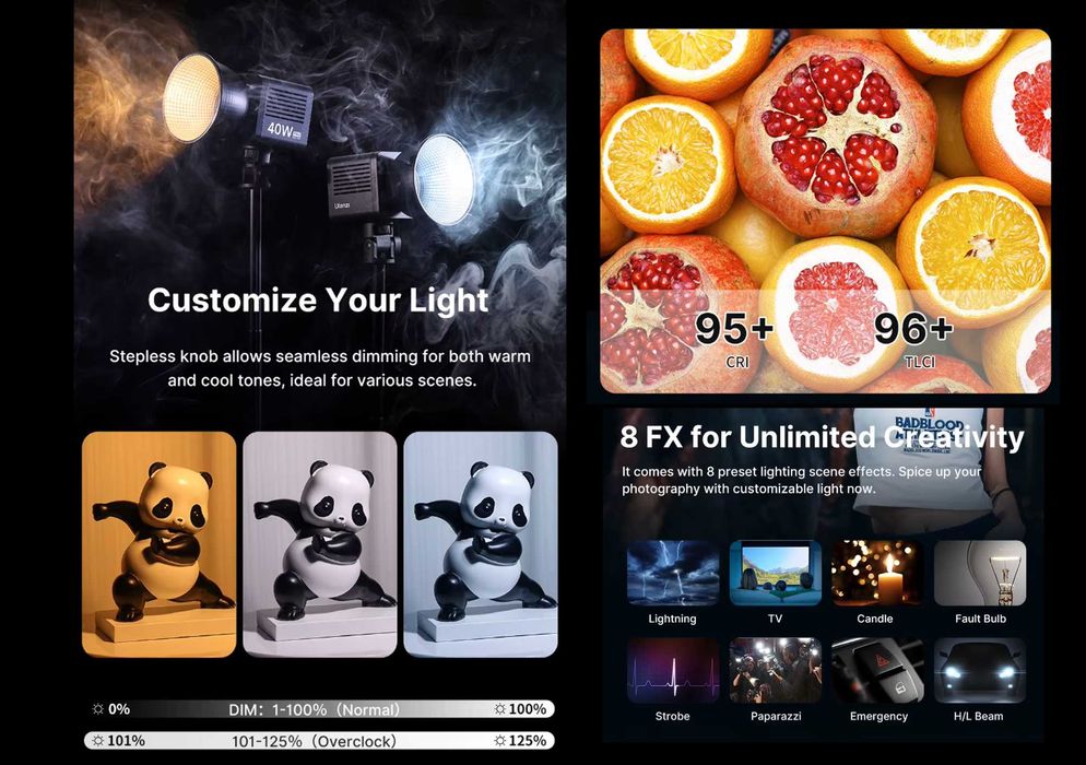 Ulanzi L023 40W Pro – професійне бі-колірне COB-світло 40W