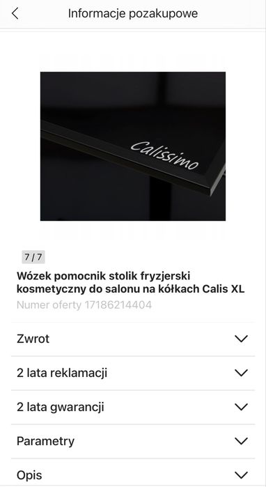 Calissimo wozek pomocnik fryzjerski czarny