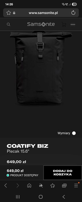 Plecak biznesowy nowy