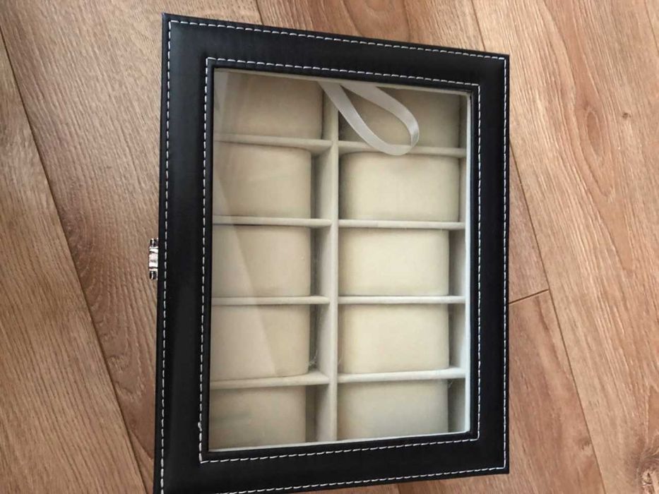 Pudełko organizer na 10 zegarków z pokrywą Szkatułka