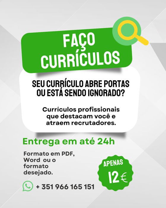 Faço seu  Currículo