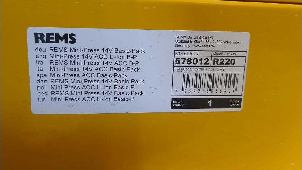 REMS zaciskarka Mini-press + szczęki