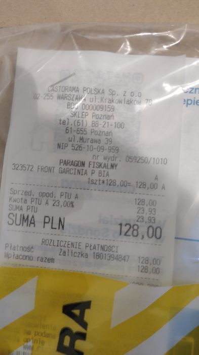 Front do szafki kuchennej Castorama Garcinia biały połysk 60cm nowy