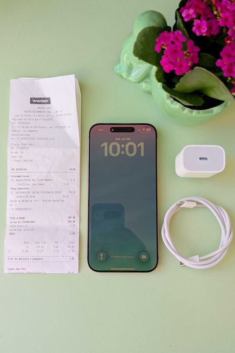 iPhone 16 Pro Max 256GB Titânio Deserto + AppleCare+ (2026) + Garantia Worten (2029) + 12 Capas