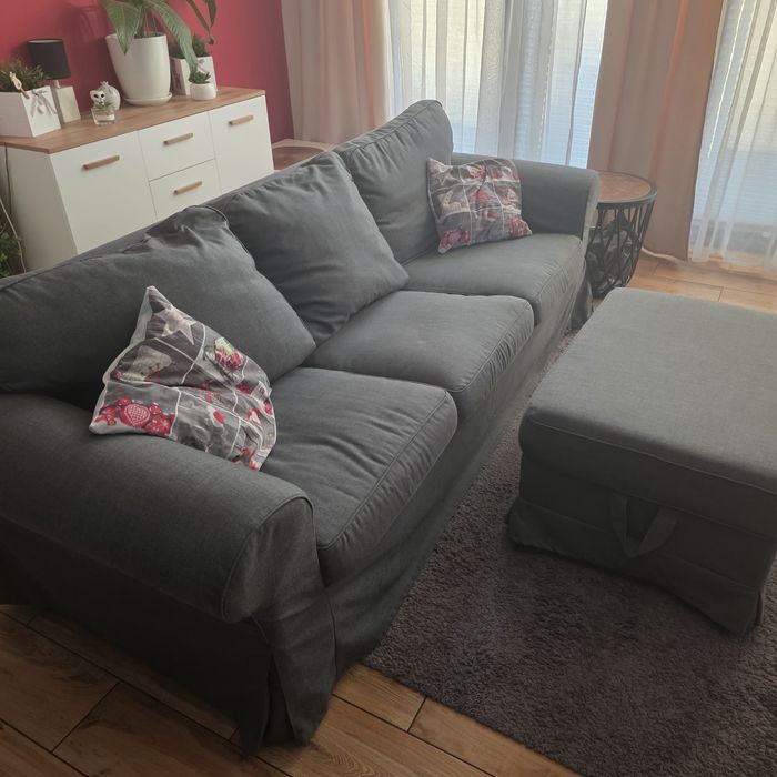 Sofa Ikea ektorp 3-osobowa + puf