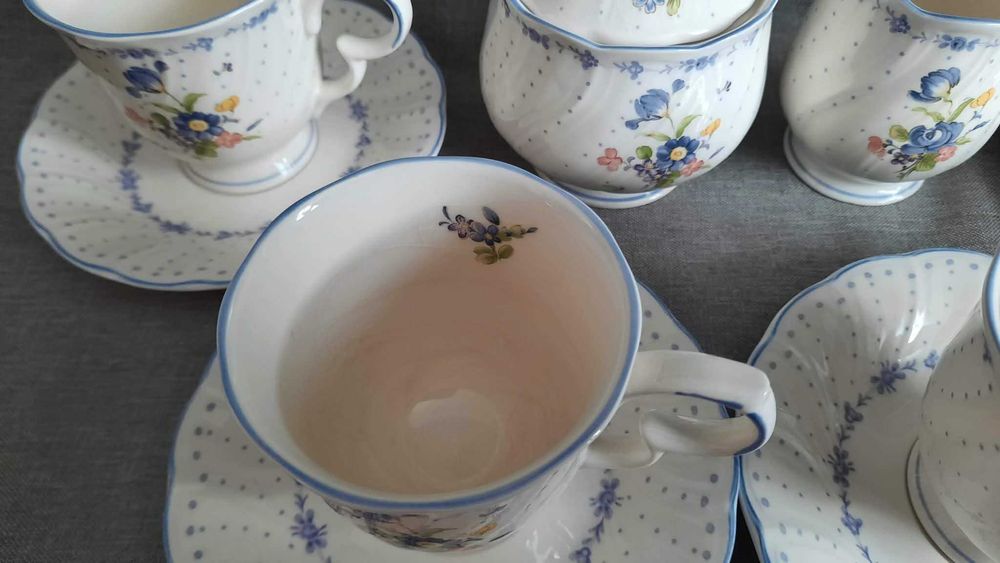 Serwis kawowy  Niebieska piwonia Nikko Japonia lata 80-te