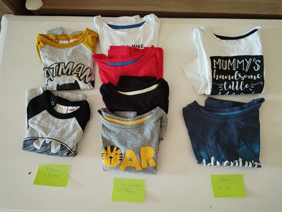 Lote de 8 T-shirt manga comprida