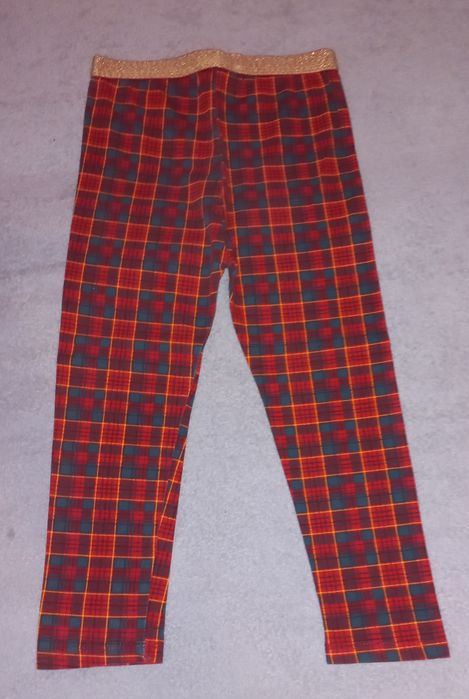 Cienkie spodnie w kratkę  dla dziewczynki 98