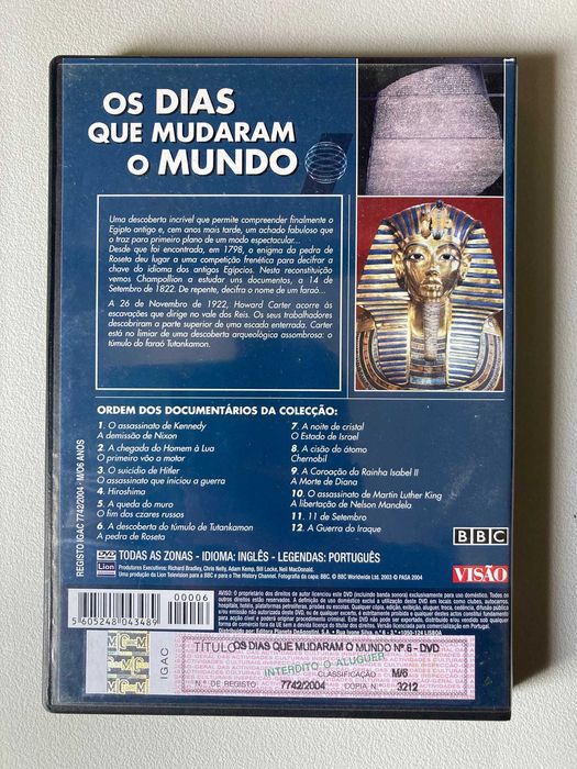 [DVD] A Descoberta do Túmulo de Tutankamon + A Pedra de Roseta