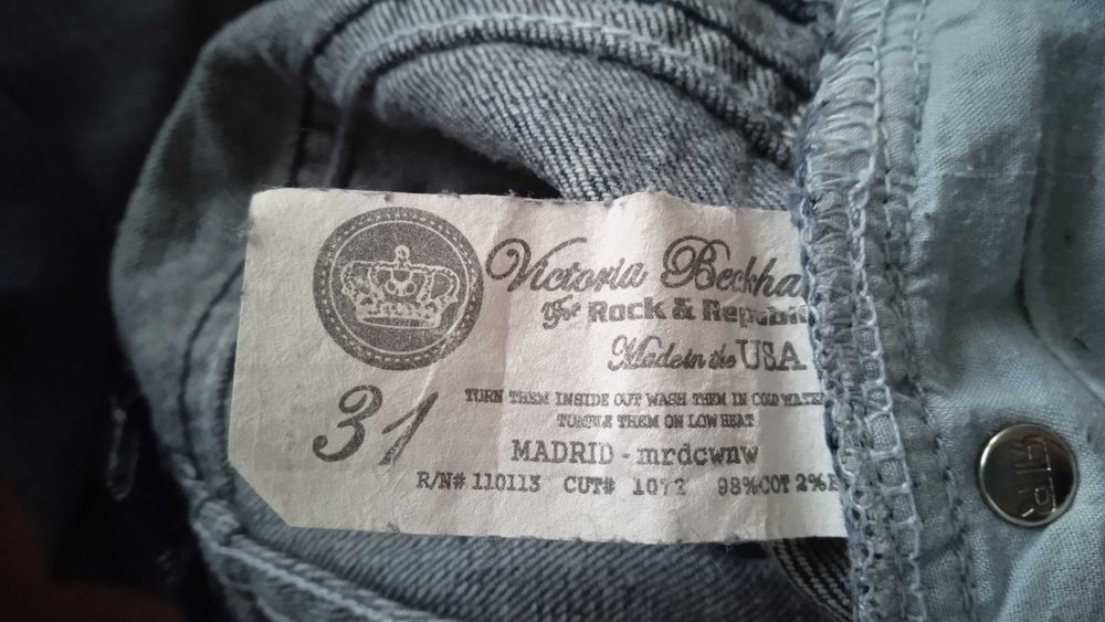 Victoria beckham Jeansy Straight Leg spodnie 31 made in usa dla dżagi
