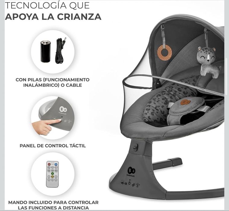 Kinderkraft Rede LUMI 2, balanço elétrico para bebés