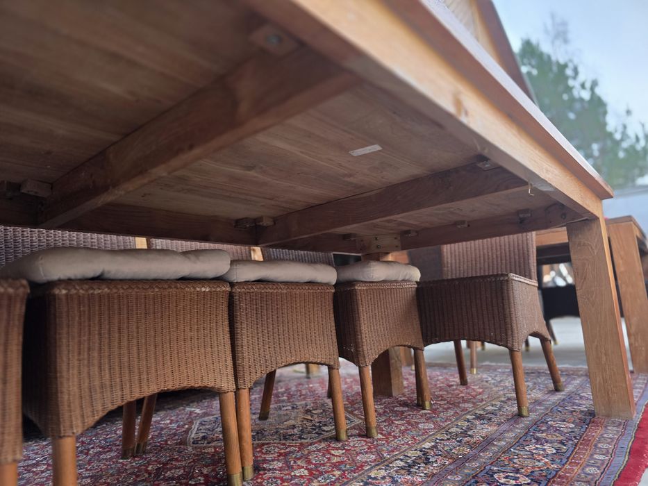 Duży stół tekowy 220 x 100 cm  kolonialny #1678 Stylowy Węgrów