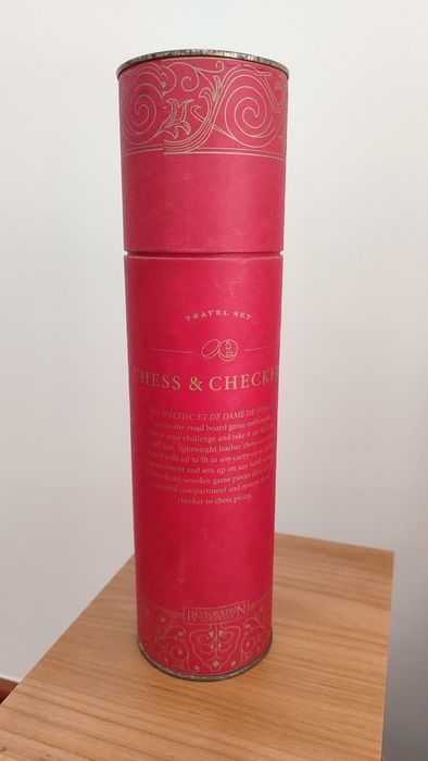 Kit de viagem de  Xadrez em pele  Chess Chekers em pele
