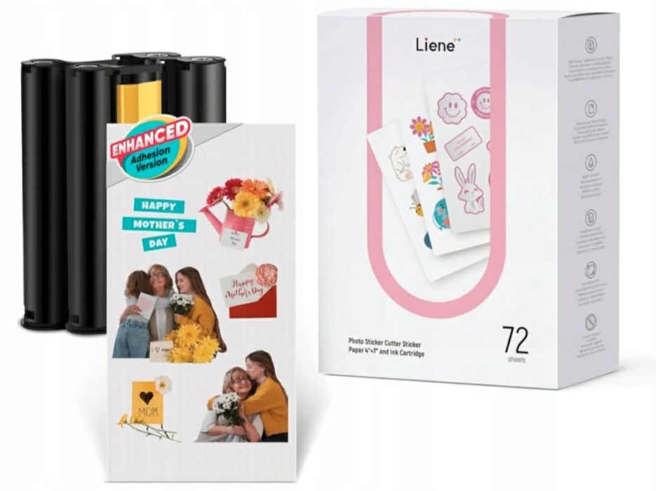 Papier samoprzylepny LIENE +2 x  Kartridże PIXCUT S1 72 SZT