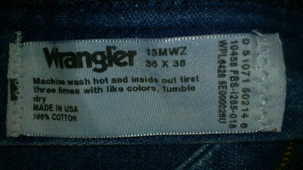 Джинсы Wrangler 13 MWZ,made in USA, W36/L38. ПОТ-48,Дл-123. ВИНТАЖ.